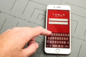 Checking the Tesla charging App